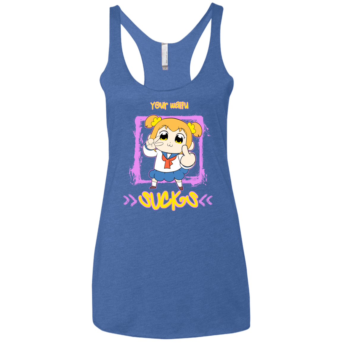 T-Shirts Vintage Royal / X-Small Your Waifu Women's Triblend Racerback Tank