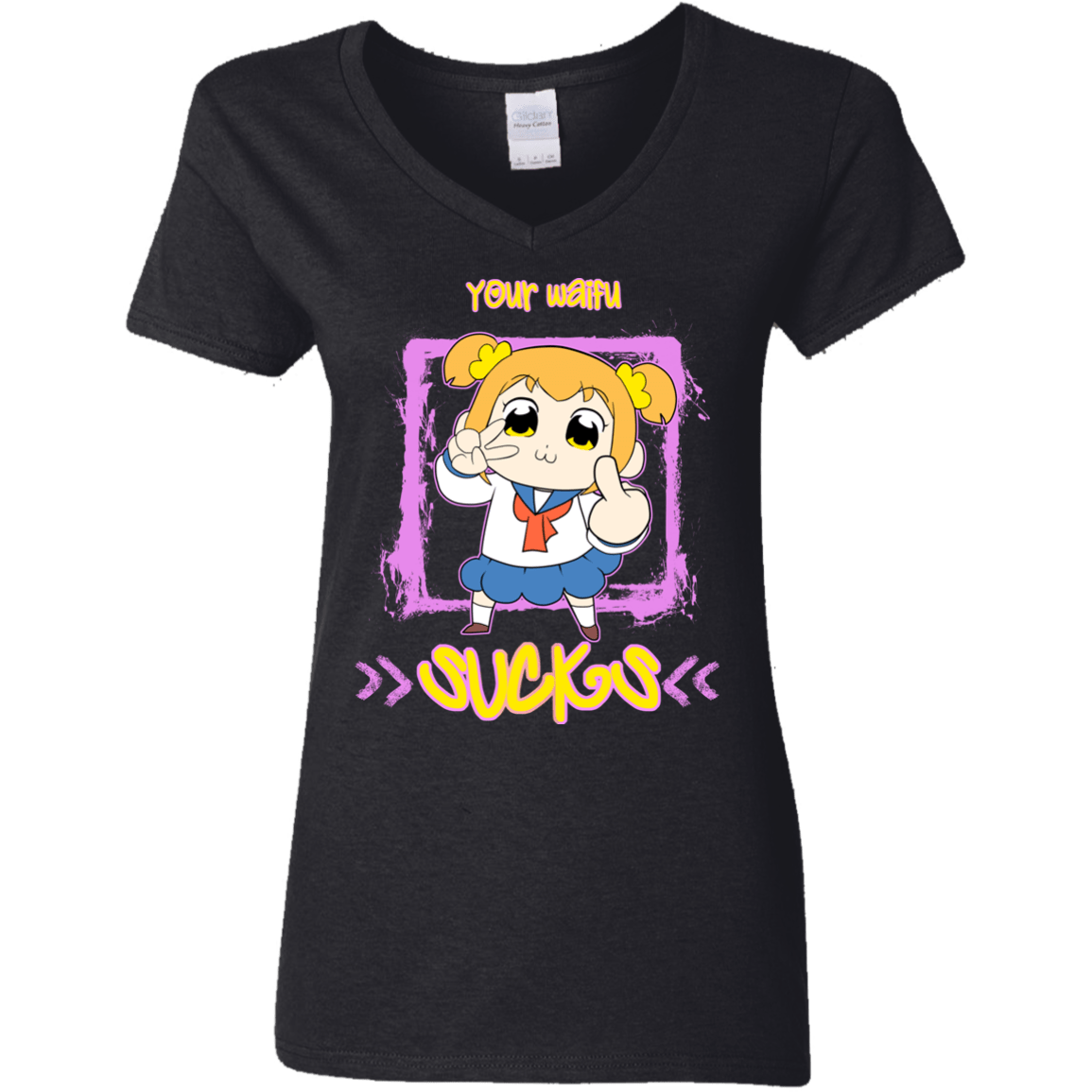 T-Shirts Black / S Your Waifu Women's V-Neck T-Shirt