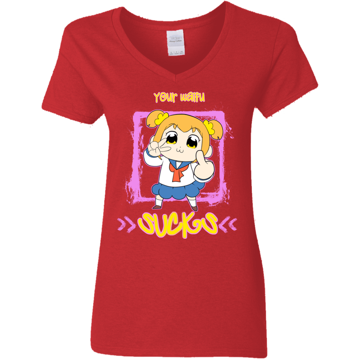 T-Shirts Red / S Your Waifu Women's V-Neck T-Shirt