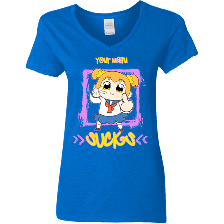 T-Shirts Royal / S Your Waifu Women's V-Neck T-Shirt