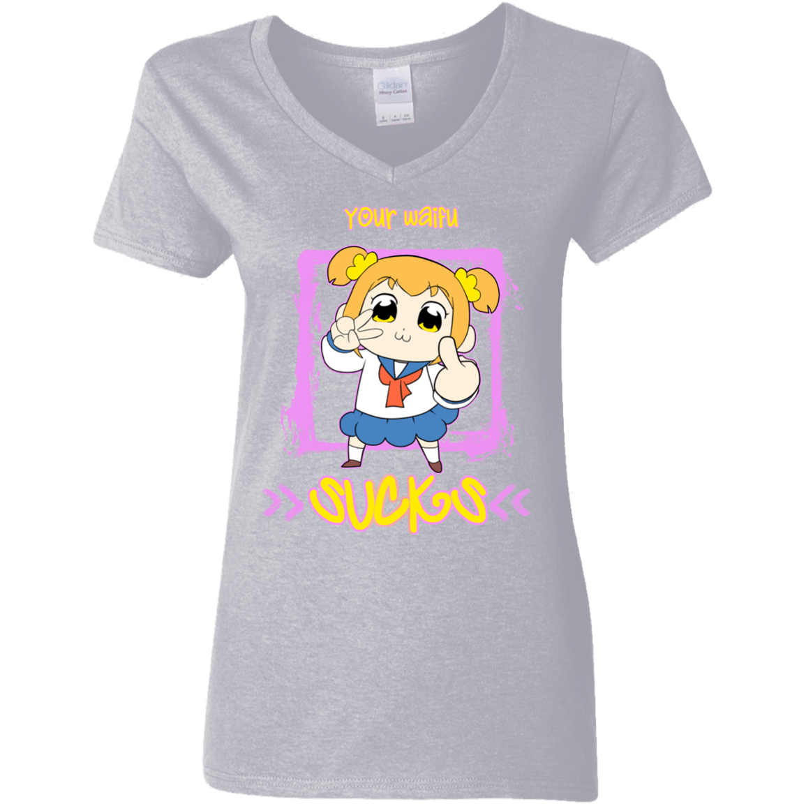 T-Shirts Sport Grey / S Your Waifu Women's V-Neck T-Shirt