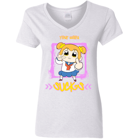 T-Shirts White / S Your Waifu Women's V-Neck T-Shirt