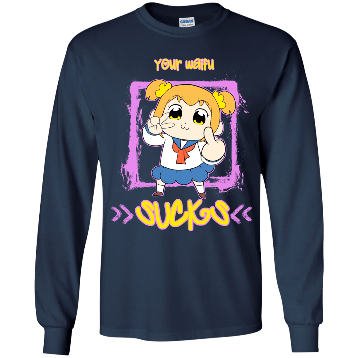 T-Shirts Navy / YS Your Waifu Youth Long Sleeve T-Shirt