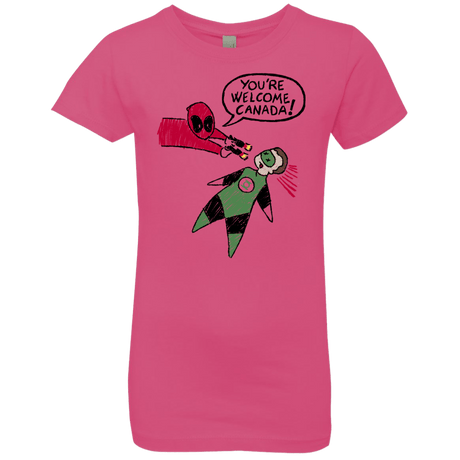 T-Shirts Hot Pink / YXS Youre Welcome Canada Girls Premium T-Shirt