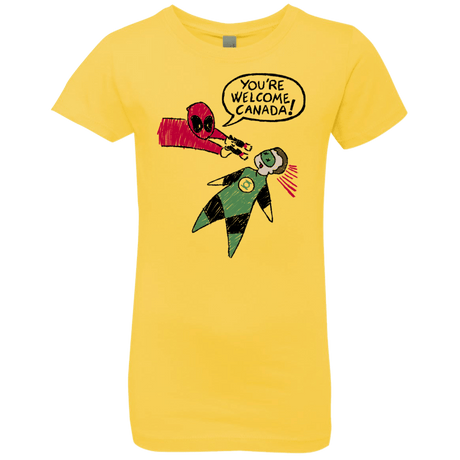 T-Shirts Vibrant Yellow / YXS Youre Welcome Canada Girls Premium T-Shirt