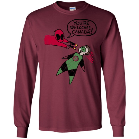 T-Shirts Maroon / S Youre Welcome Canada Men's Long Sleeve T-Shirt