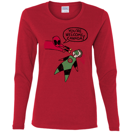T-Shirts Red / S Youre Welcome Canada Women's Long Sleeve T-Shirt