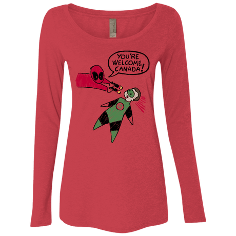 T-Shirts Vintage Red / S Youre Welcome Canada Women's Triblend Long Sleeve Shirt