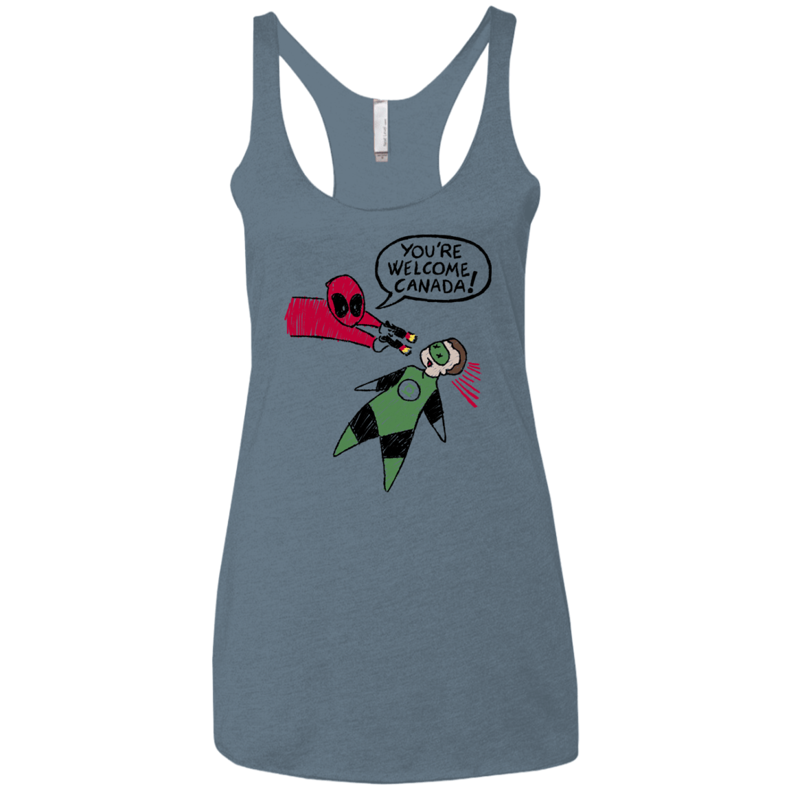 T-Shirts Indigo / X-Small Youre Welcome Canada Women's Triblend Racerback Tank