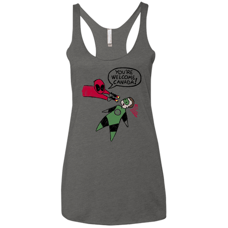 T-Shirts Premium Heather / X-Small Youre Welcome Canada Women's Triblend Racerback Tank