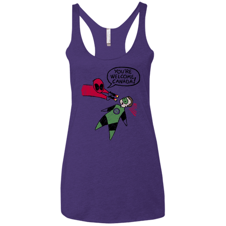 T-Shirts Purple Rush / X-Small Youre Welcome Canada Women's Triblend Racerback Tank