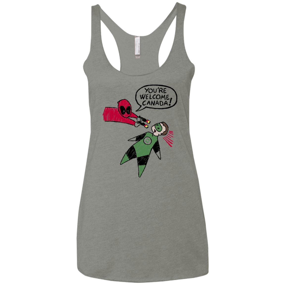 T-Shirts Venetian Grey / X-Small Youre Welcome Canada Women's Triblend Racerback Tank