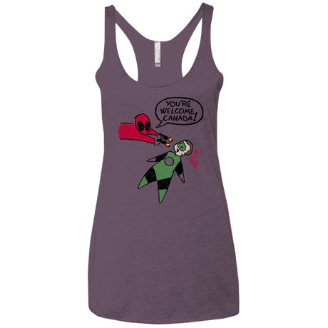 T-Shirts Vintage Purple / X-Small Youre Welcome Canada Women's Triblend Racerback Tank