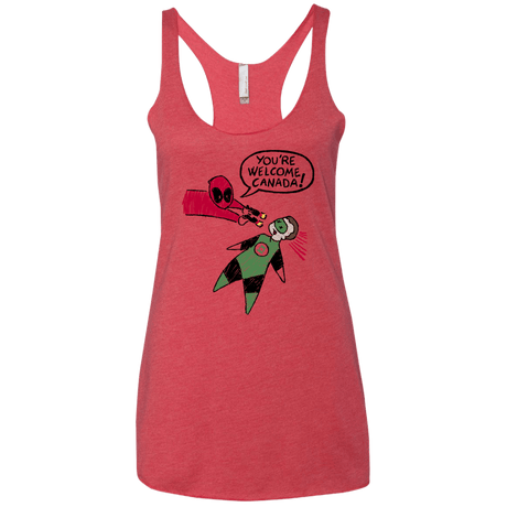 T-Shirts Vintage Red / X-Small Youre Welcome Canada Women's Triblend Racerback Tank