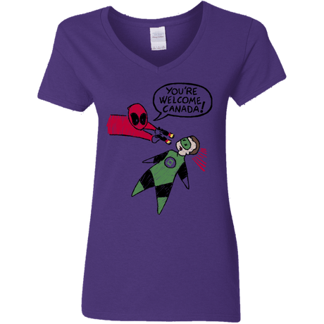 T-Shirts Purple / S Youre Welcome Canada Women's V-Neck T-Shirt