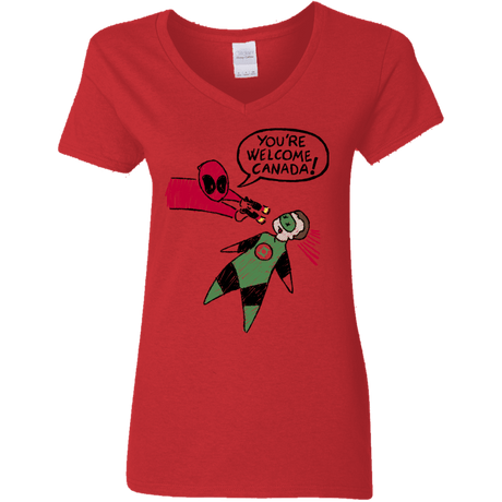 T-Shirts Red / S Youre Welcome Canada Women's V-Neck T-Shirt