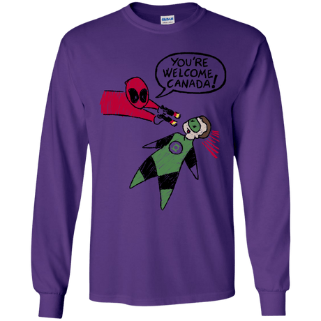 T-Shirts Purple / YS Youre Welcome Canada Youth Long Sleeve T-Shirt