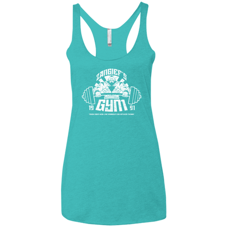 T-Shirts Tahiti Blue / X-Small Zangief Gym Women's Triblend Racerback Tank