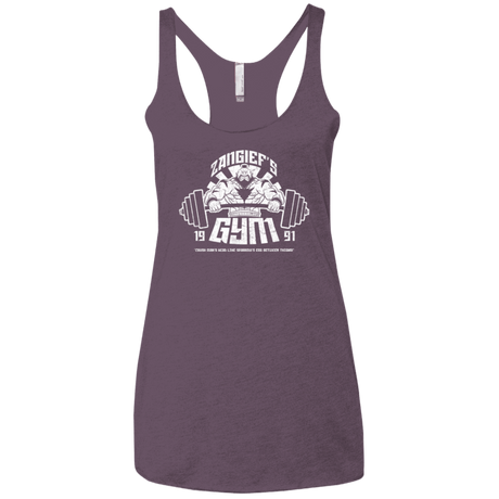 T-Shirts Vintage Purple / X-Small Zangief Gym Women's Triblend Racerback Tank