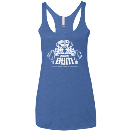 T-Shirts Vintage Royal / X-Small Zangief Gym Women's Triblend Racerback Tank