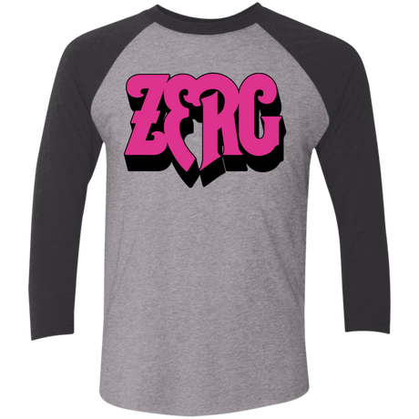 T-Shirts Premium Heather/ Vintage Black / X-Small Zerg Rush Men's Triblend 3/4 Sleeve