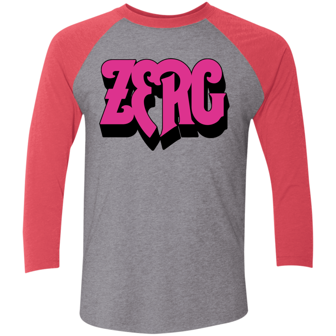 T-Shirts Premium Heather/ Vintage Red / X-Small Zerg Rush Men's Triblend 3/4 Sleeve