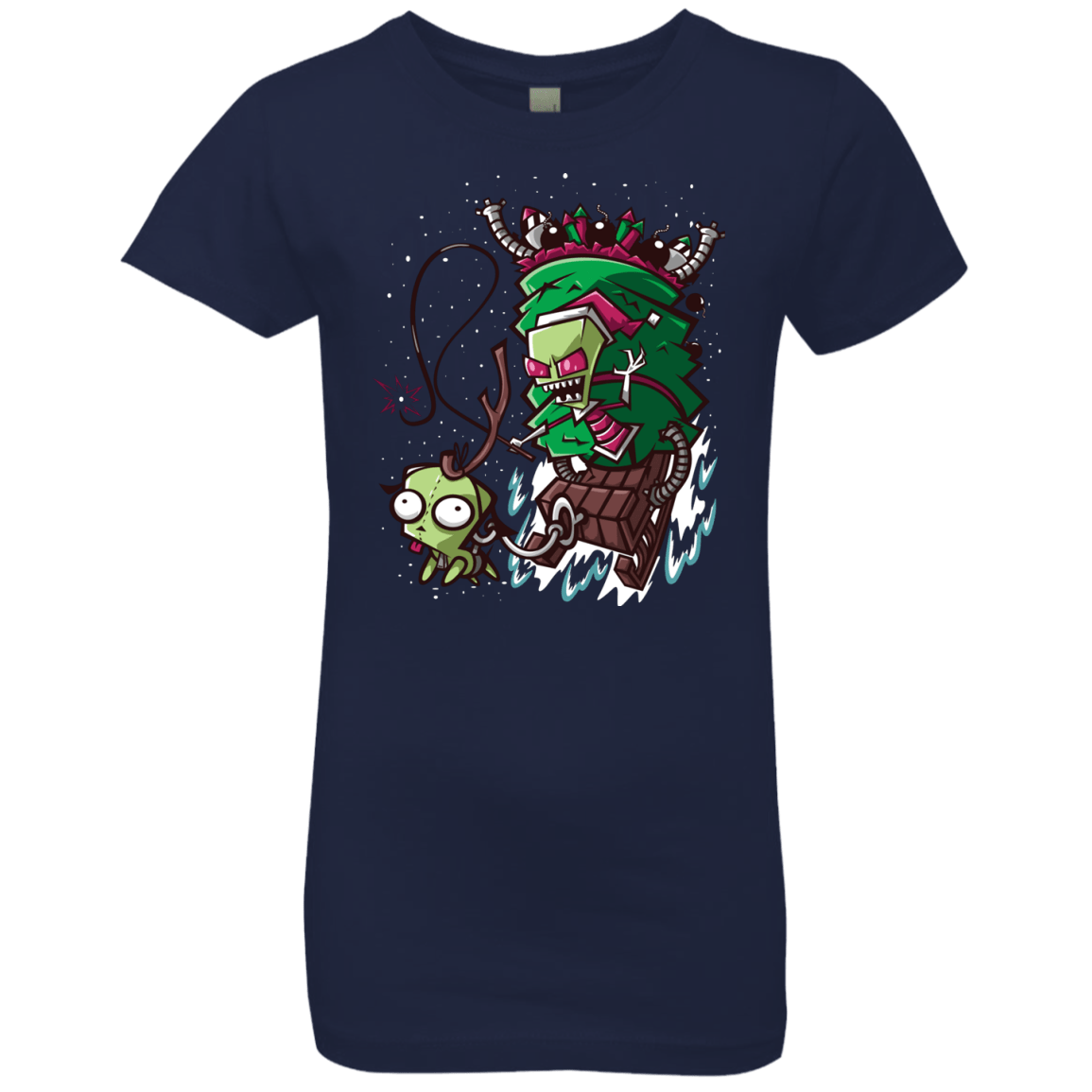 T-Shirts Midnight Navy / YXS Zim Stole Christmas Girls Premium T-Shirt