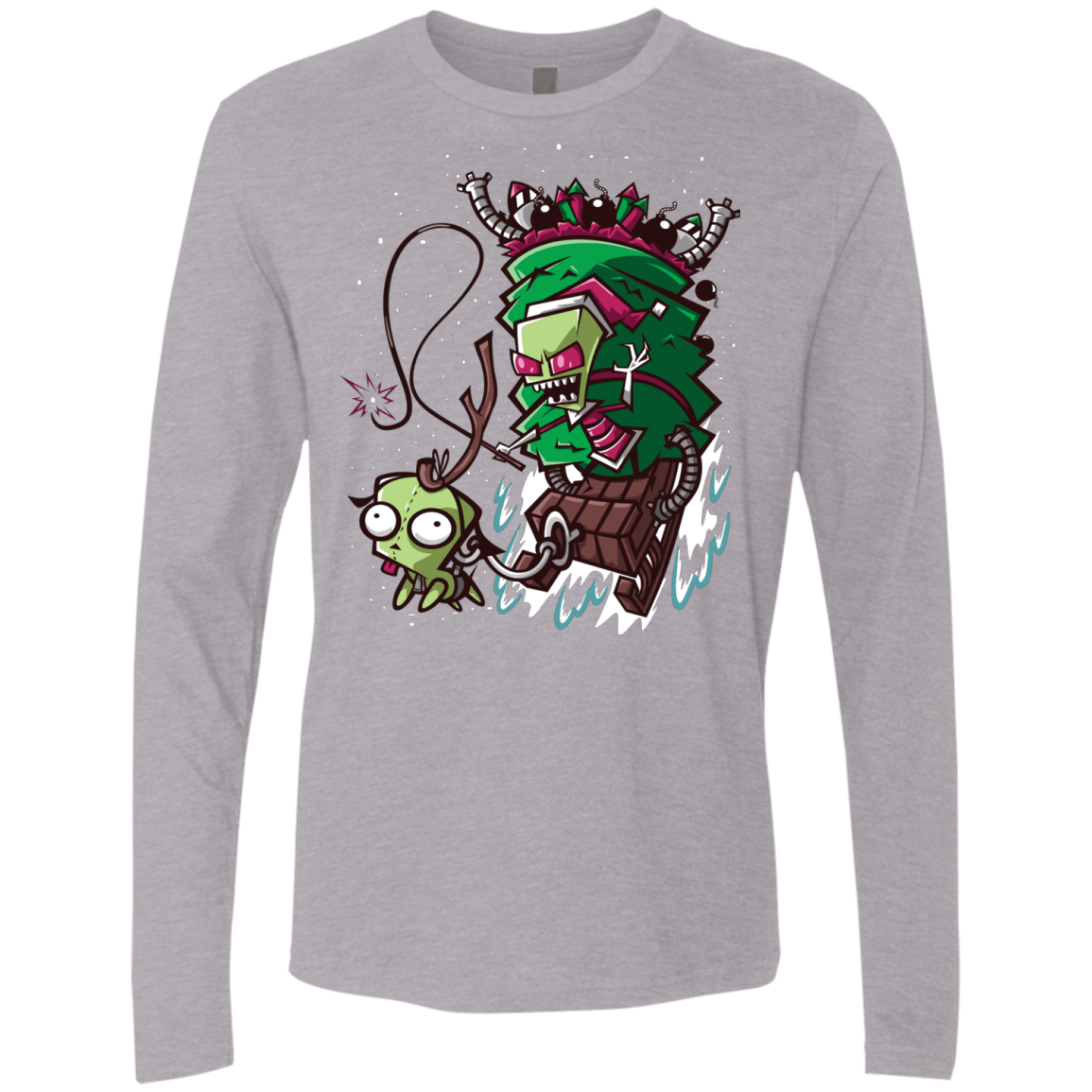 T-Shirts Heather Grey / Small Zim Stole Christmas Men's Premium Long Sleeve