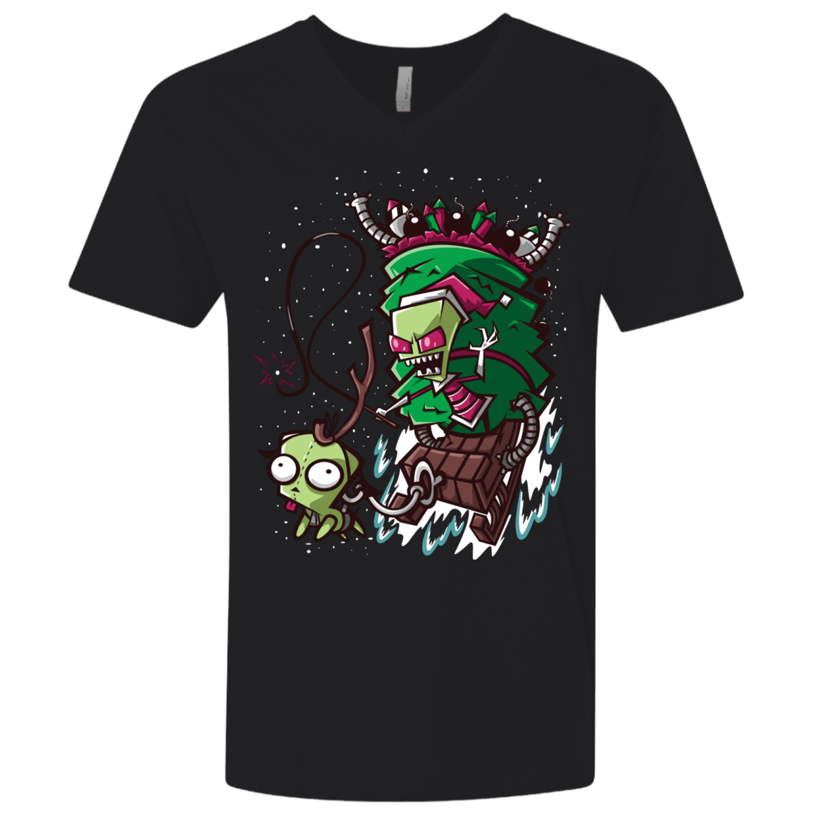 T-Shirts Black / X-Small Zim Stole Christmas Men's Premium V-Neck