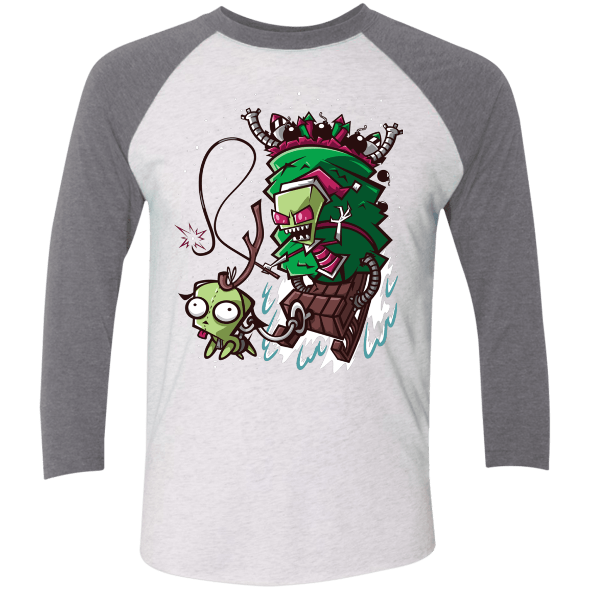 T-Shirts Heather White/Premium Heather / X-Small Zim Stole Christmas Triblend 3/4 Sleeve