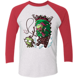 T-Shirts Heather White/Vintage Red / X-Small Zim Stole Christmas Triblend 3/4 Sleeve