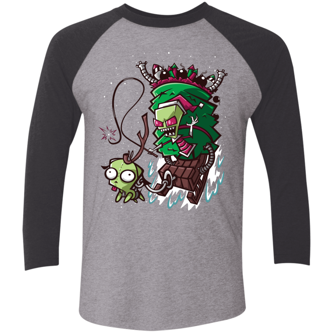 T-Shirts Premium Heather/ Vintage Black / X-Small Zim Stole Christmas Triblend 3/4 Sleeve