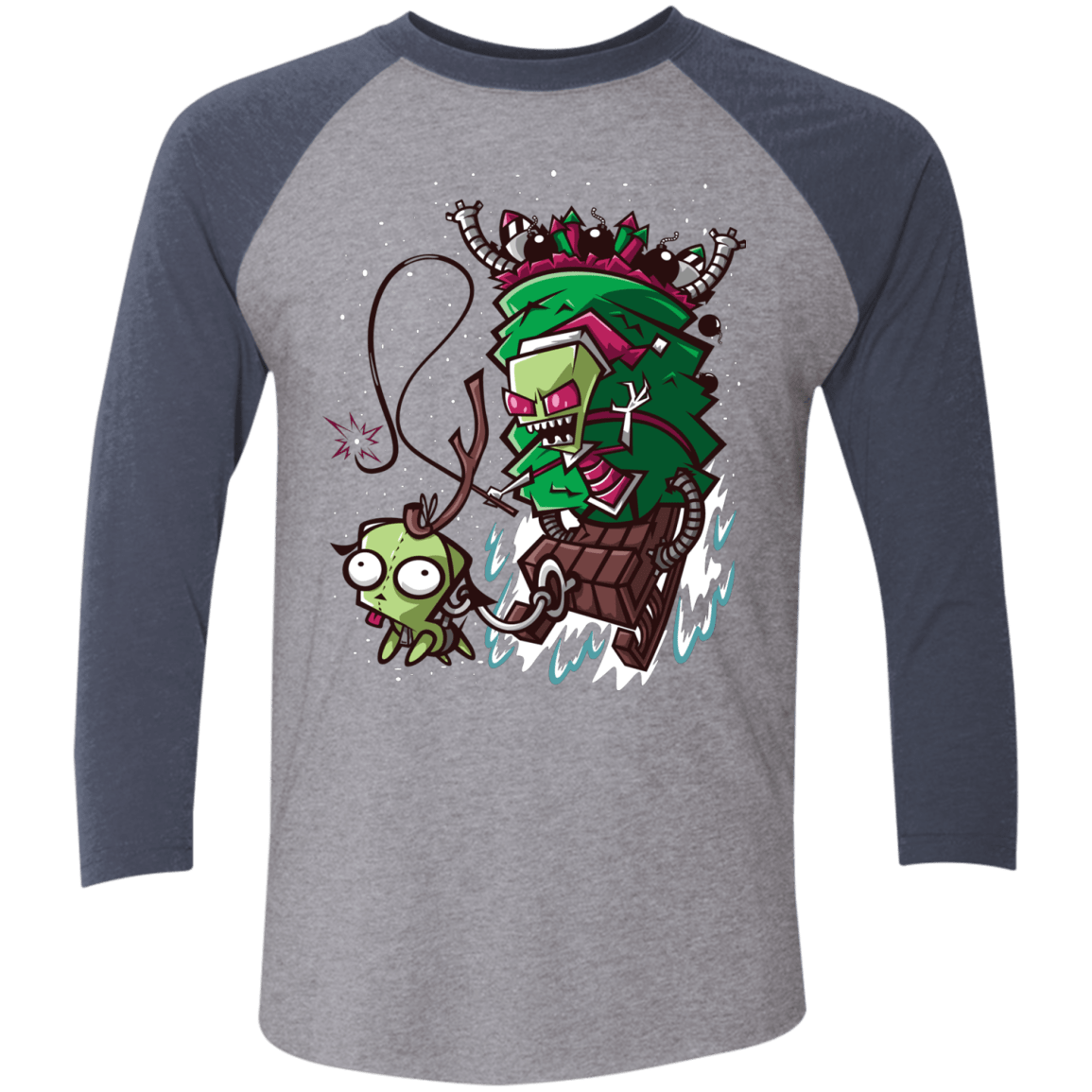 T-Shirts Premium Heather/ Vintage Navy / X-Small Zim Stole Christmas Triblend 3/4 Sleeve