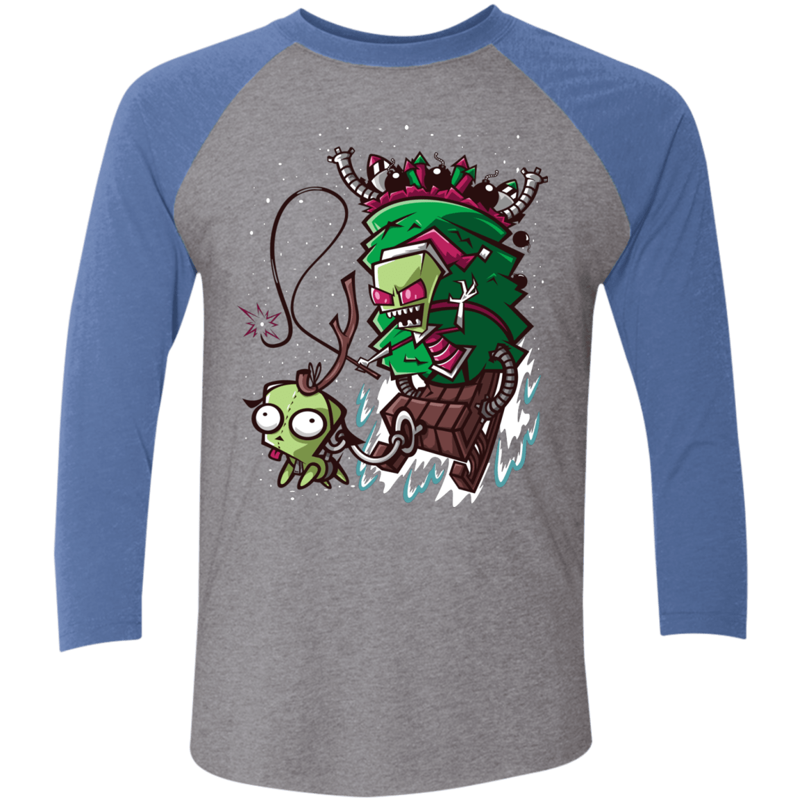 T-Shirts Premium Heather/ Vintage Royal / X-Small Zim Stole Christmas Triblend 3/4 Sleeve