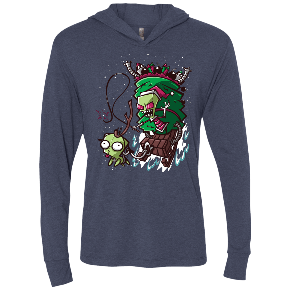 T-Shirts Vintage Navy / X-Small Zim Stole Christmas Triblend Long Sleeve Hoodie Tee