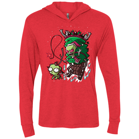 T-Shirts Vintage Red / X-Small Zim Stole Christmas Triblend Long Sleeve Hoodie Tee