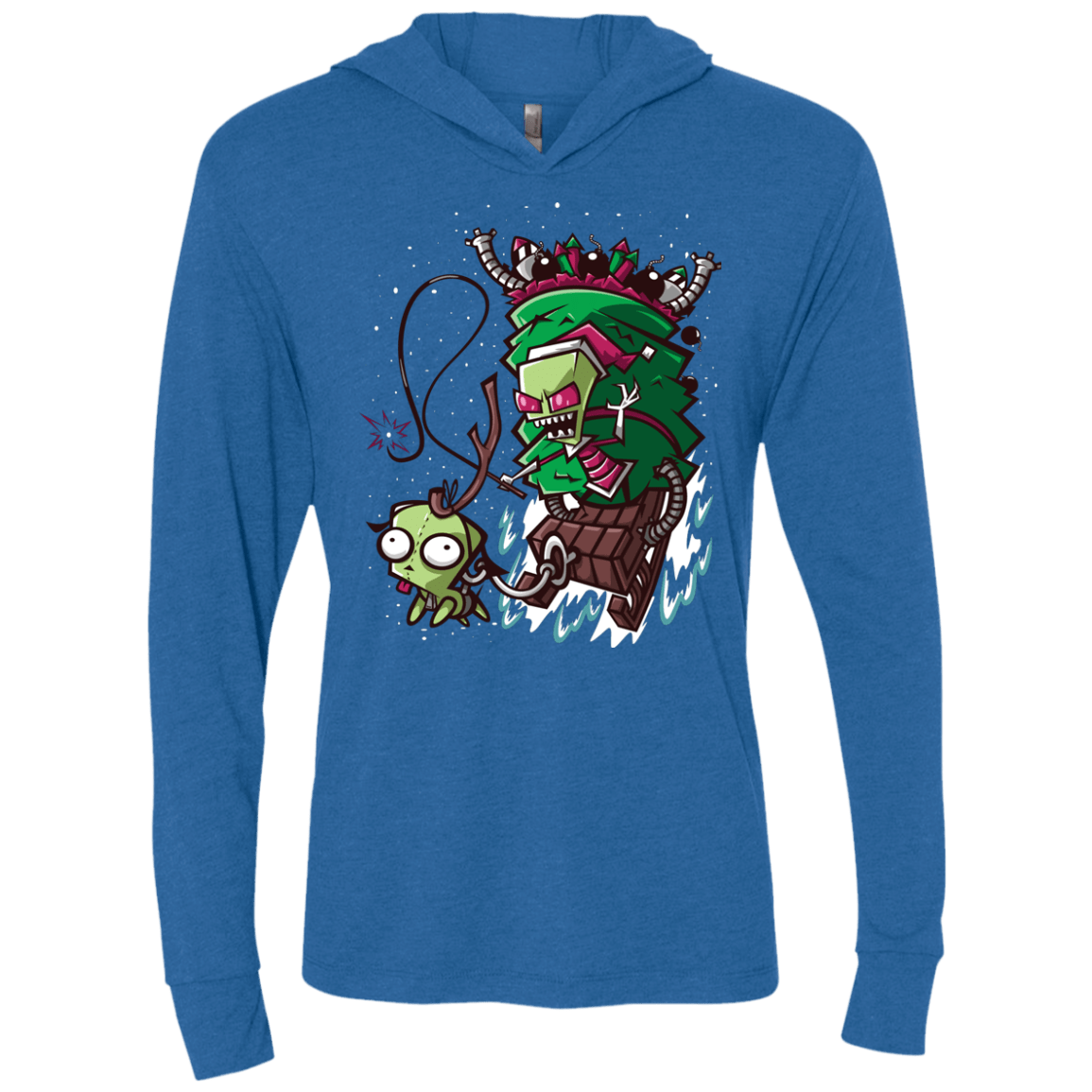 T-Shirts Vintage Royal / X-Small Zim Stole Christmas Triblend Long Sleeve Hoodie Tee