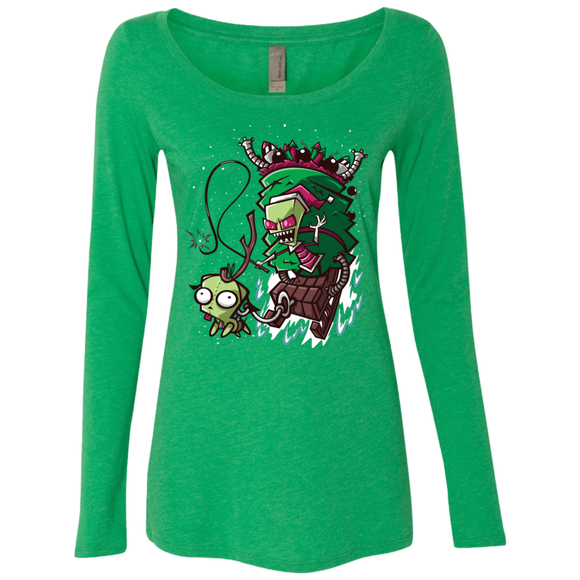 T-Shirts Envy / Small Zim Stole Christmas Women's Triblend Long Sleeve Shirt