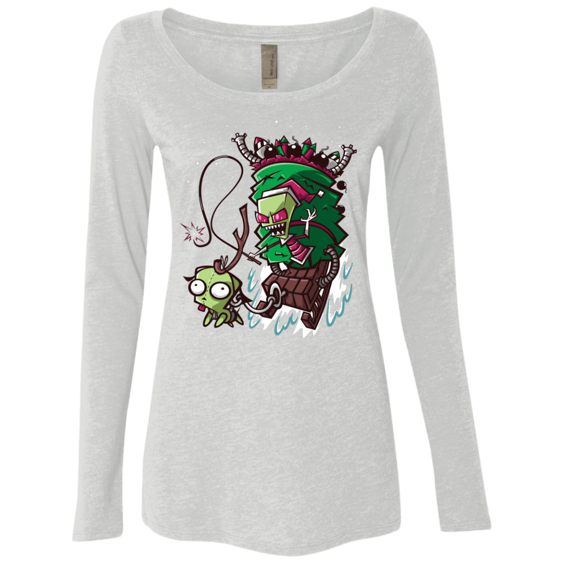 T-Shirts Heather White / Small Zim Stole Christmas Women's Triblend Long Sleeve Shirt