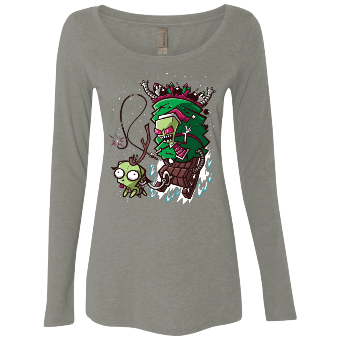 T-Shirts Venetian Grey / Small Zim Stole Christmas Women's Triblend Long Sleeve Shirt