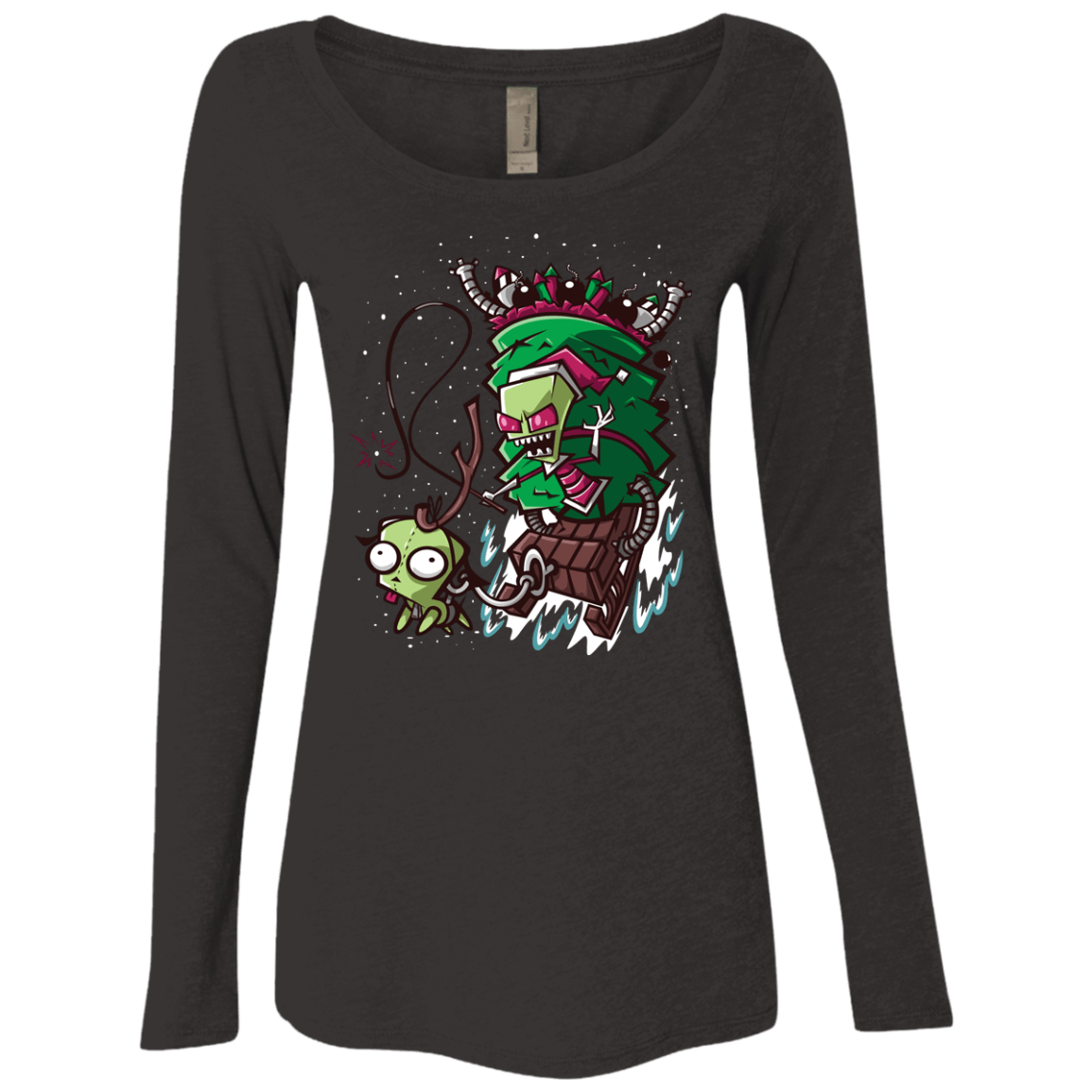 T-Shirts Vintage Black / Small Zim Stole Christmas Women's Triblend Long Sleeve Shirt