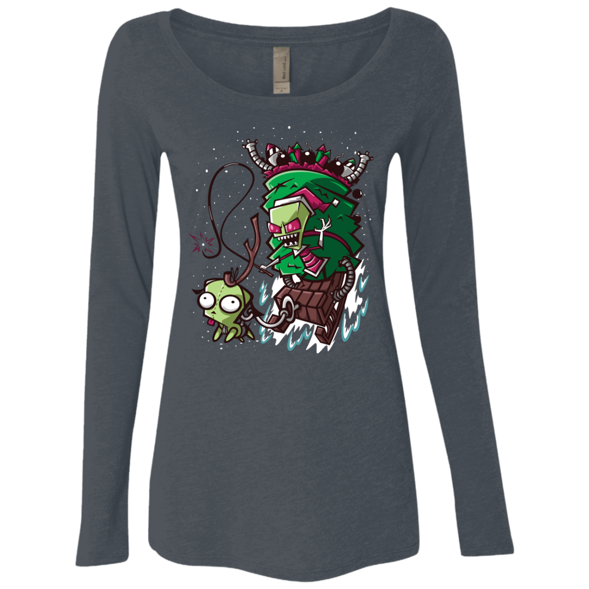 T-Shirts Vintage Navy / Small Zim Stole Christmas Women's Triblend Long Sleeve Shirt