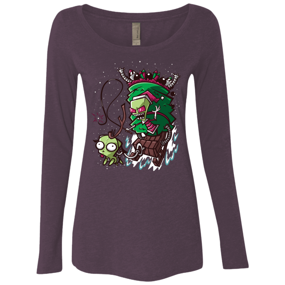 T-Shirts Vintage Purple / Small Zim Stole Christmas Women's Triblend Long Sleeve Shirt