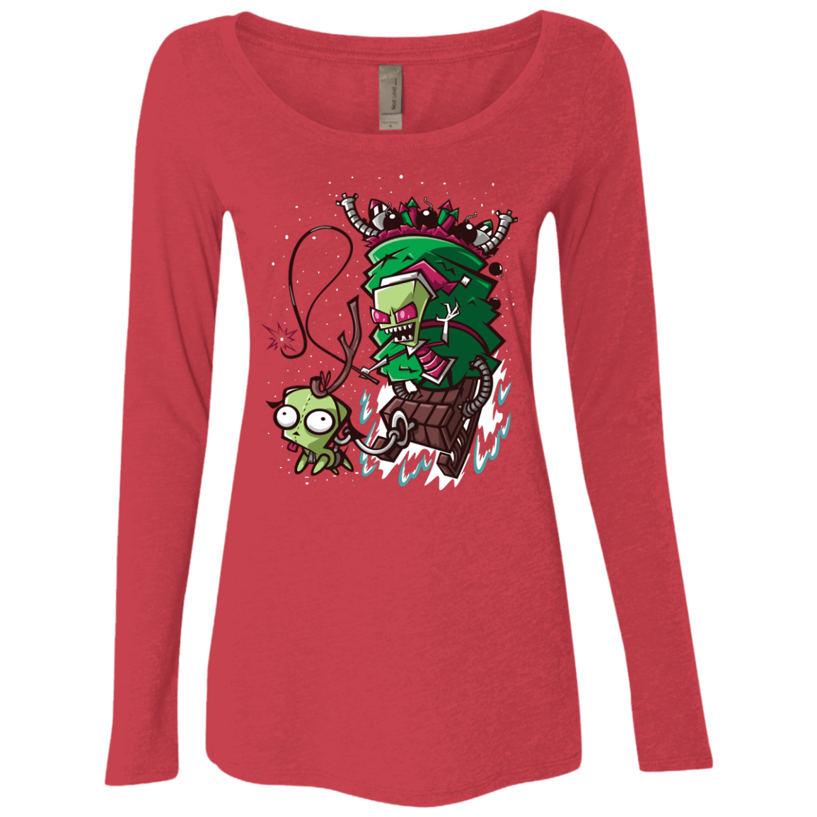 T-Shirts Vintage Red / Small Zim Stole Christmas Women's Triblend Long Sleeve Shirt