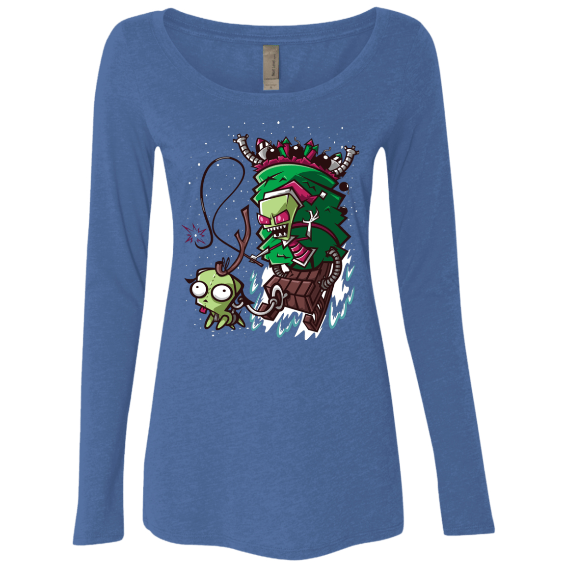 T-Shirts Vintage Royal / Small Zim Stole Christmas Women's Triblend Long Sleeve Shirt