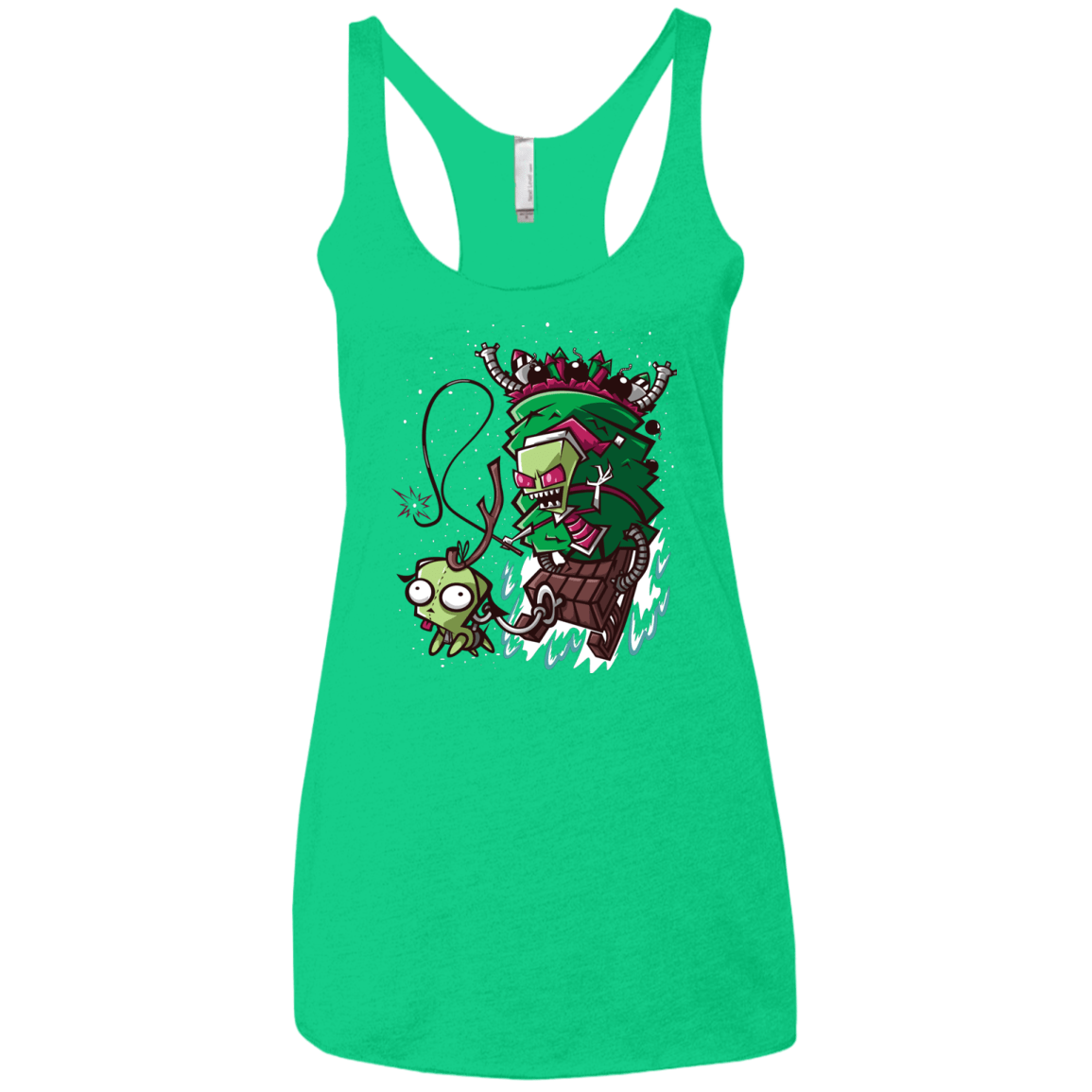 T-Shirts Envy / X-Small Zim Stole Christmas Women's Triblend Racerback Tank