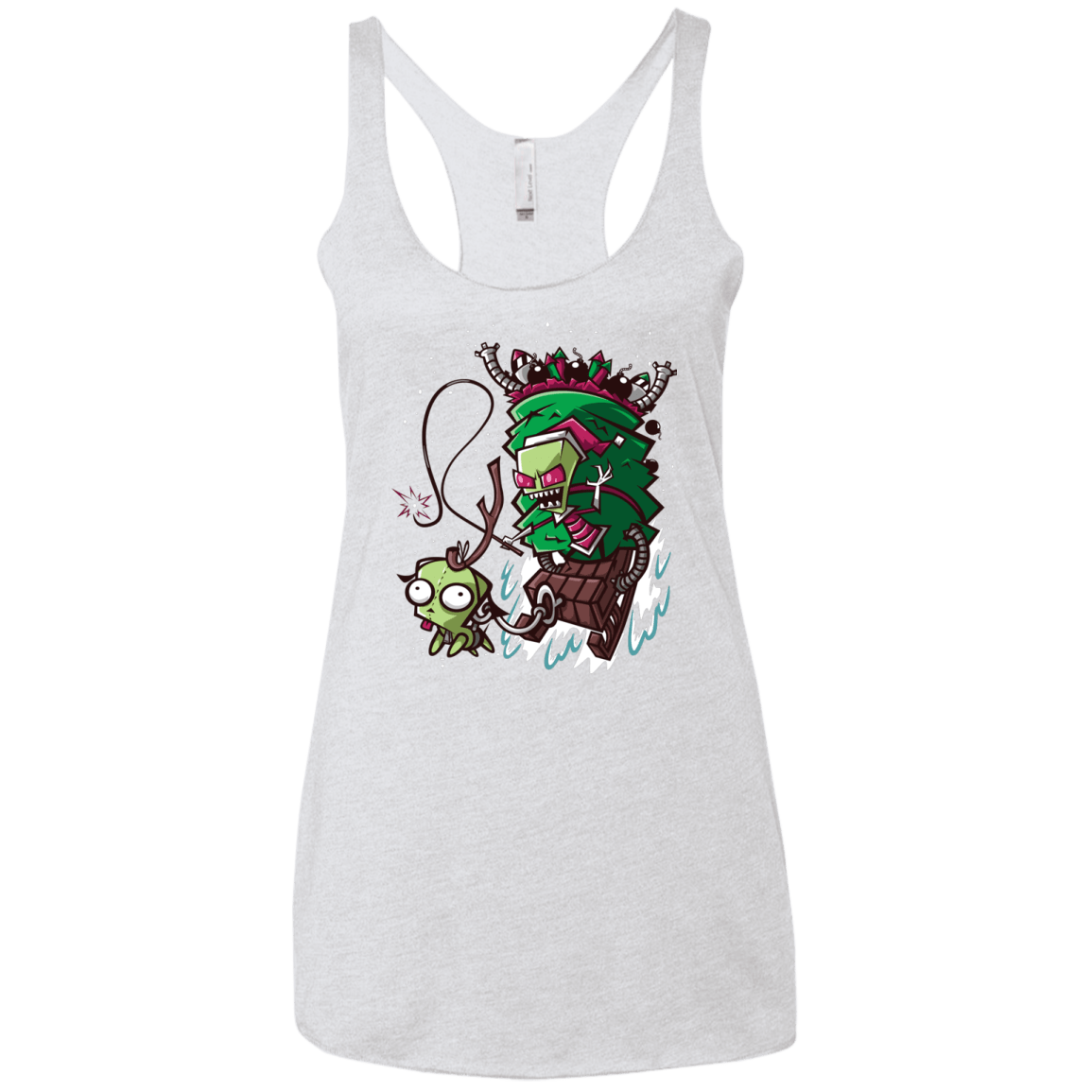 T-Shirts Heather White / X-Small Zim Stole Christmas Women's Triblend Racerback Tank