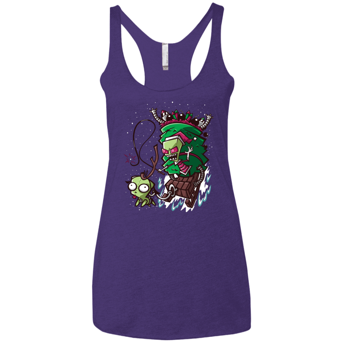 T-Shirts Purple / X-Small Zim Stole Christmas Women's Triblend Racerback Tank