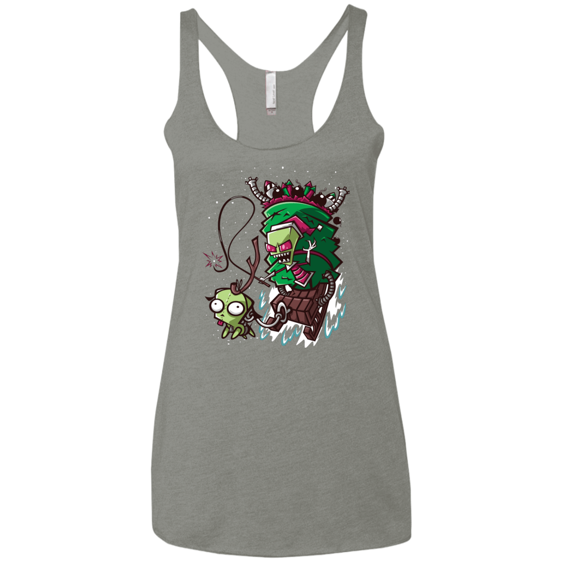 T-Shirts Venetian Grey / X-Small Zim Stole Christmas Women's Triblend Racerback Tank