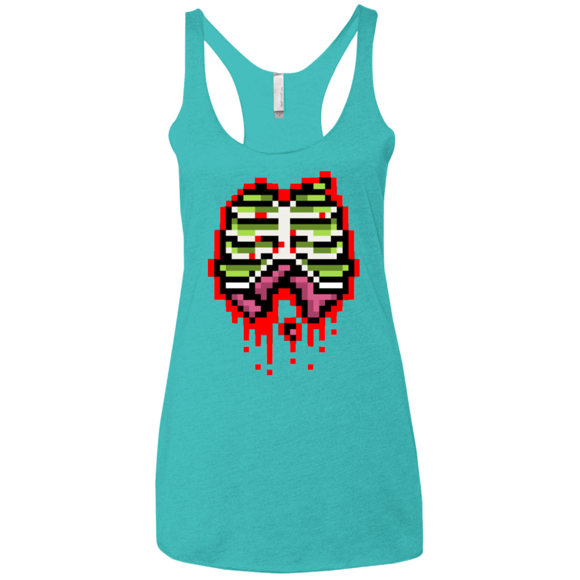 T-Shirts Tahiti Blue / X-Small Zombie Guts Women's Triblend Racerback Tank